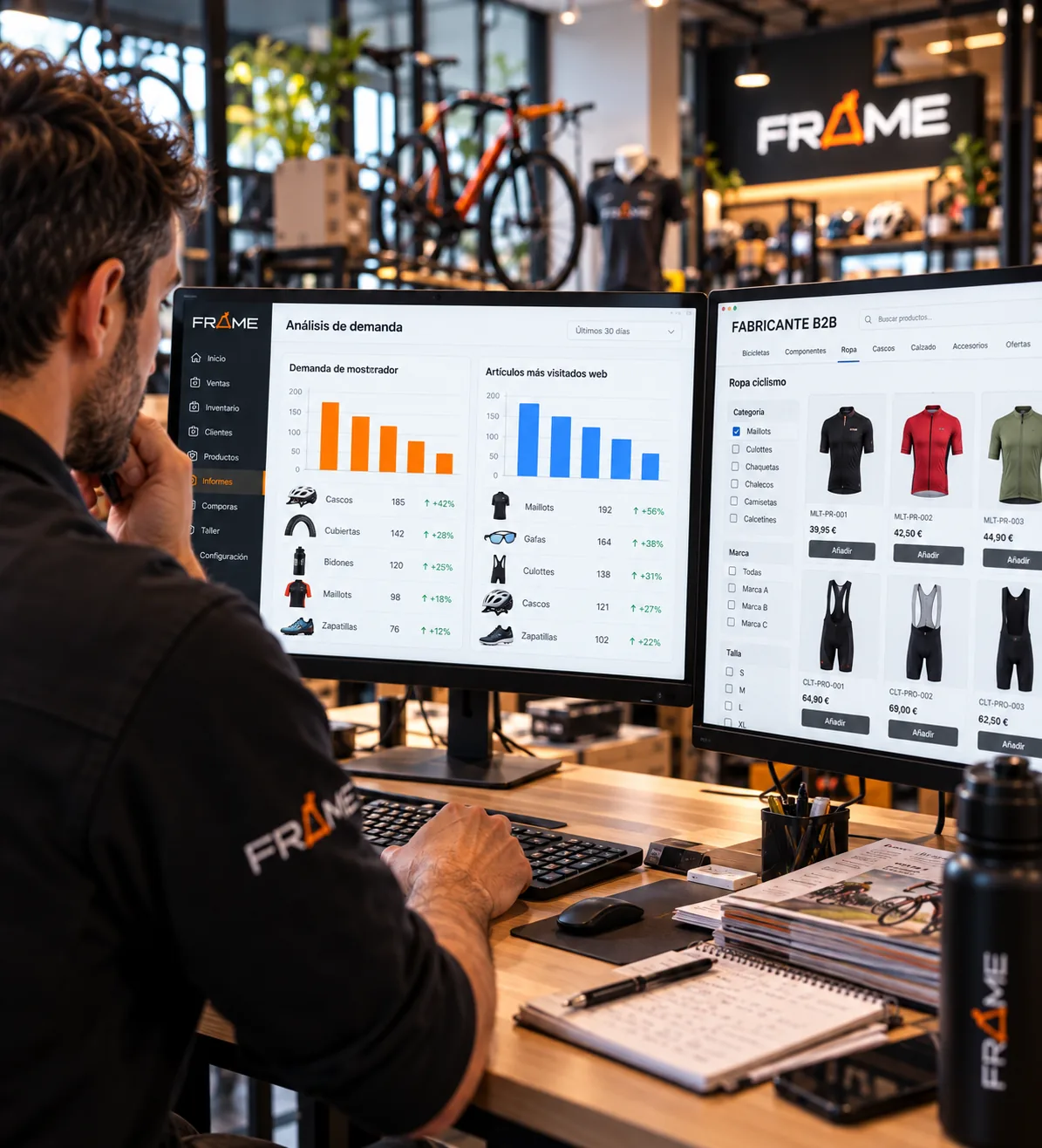 Análisis de demanda en FRAME utilizado para decidir compras en el B2B de un fabricante